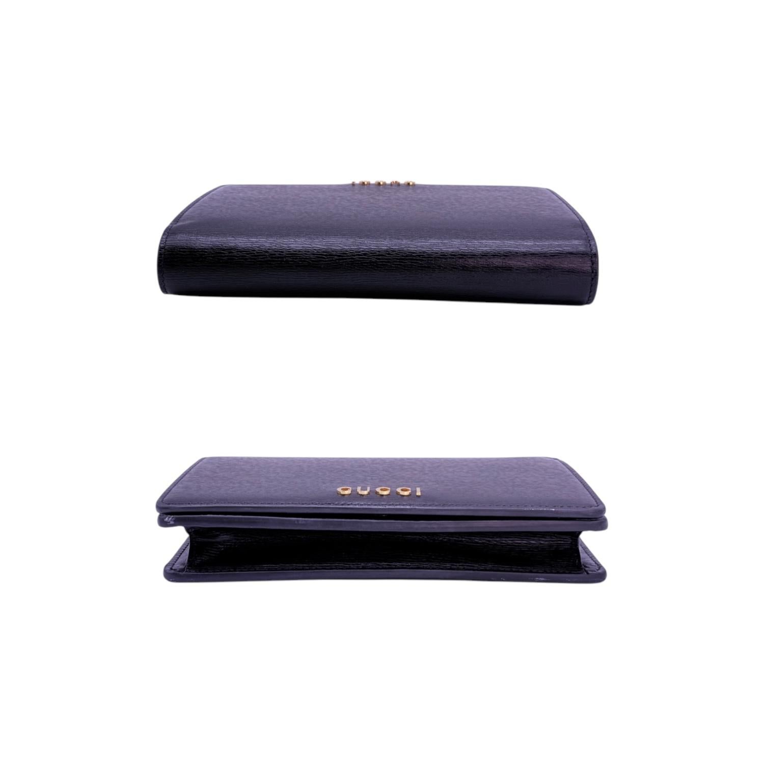 Gucci Script Black Wallet on Chain For Sale 1