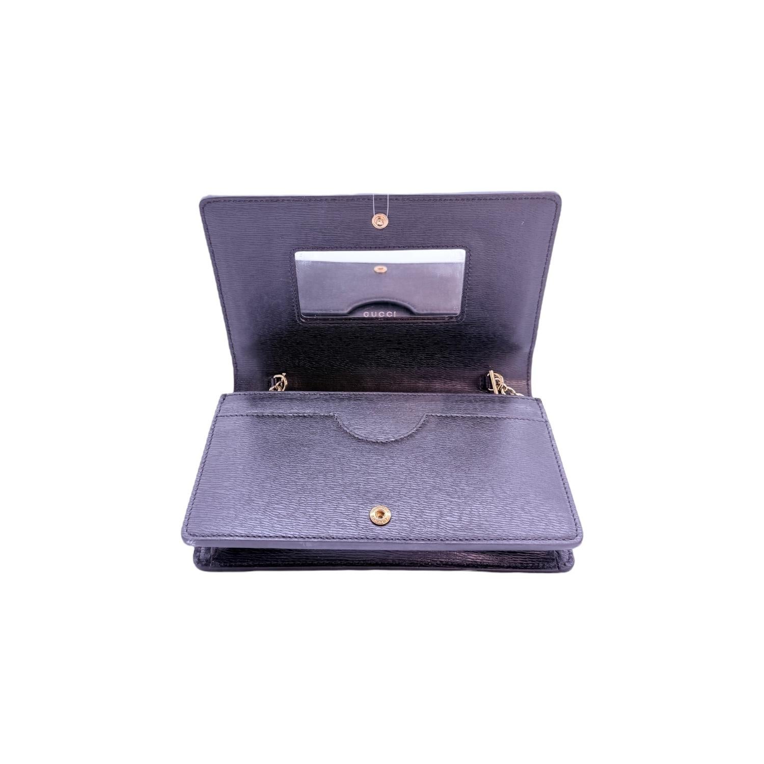 Gucci Script Black Wallet on Chain For Sale 2