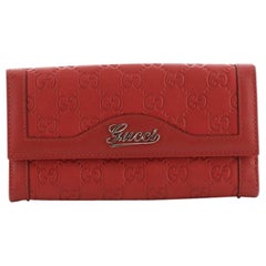 Gucci Script Continental Wallet Guccissima Leather Long