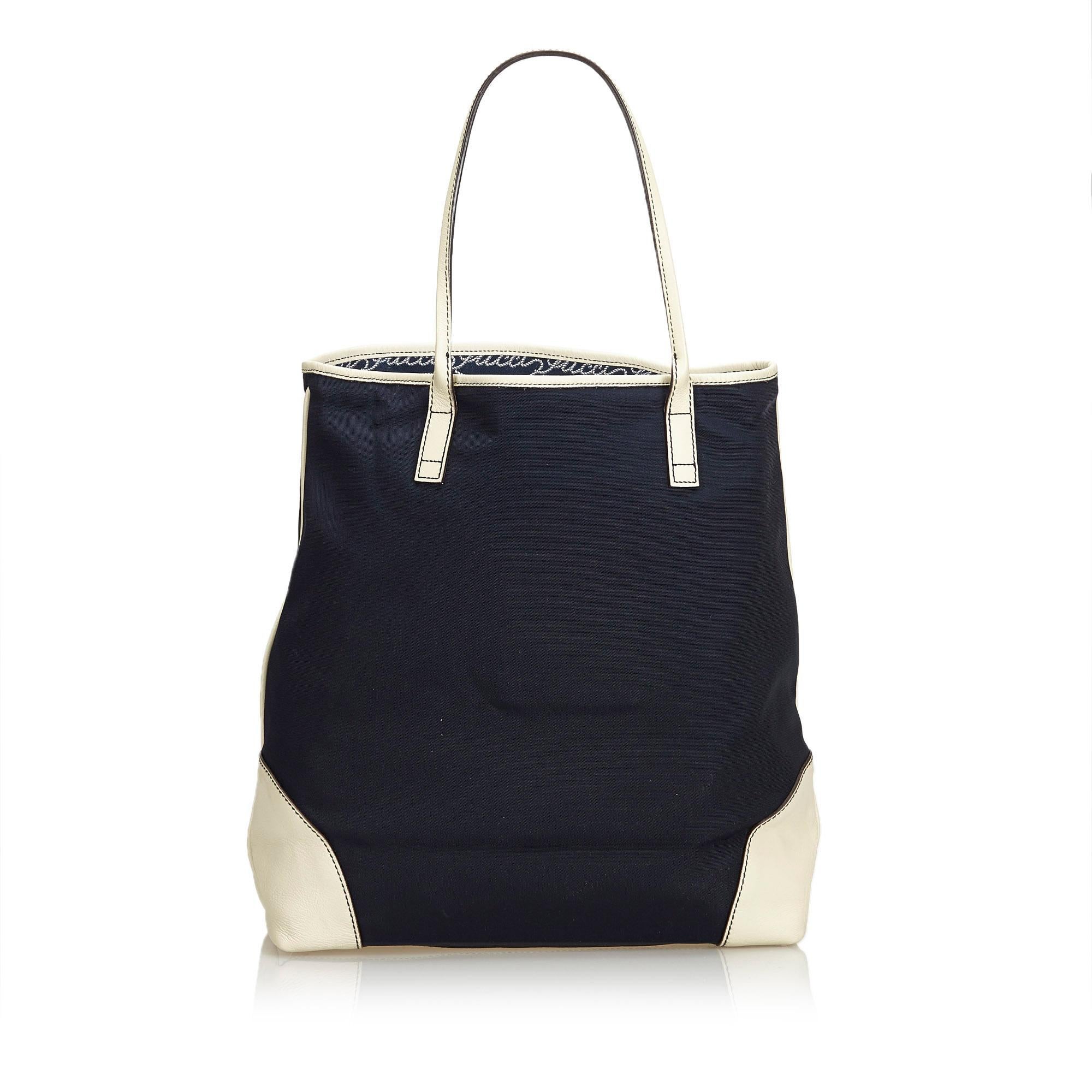 Black Gucci Script Logo Nylon Tote