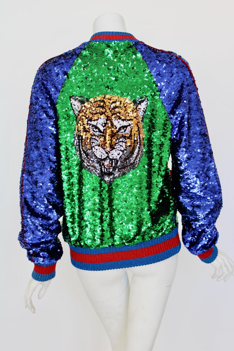 Gucci sequin embellished bomber jacket For Sale at 1stDibs | gucci sequin  jacket, gucci sequin bomber jacket, gucci glitter jacket