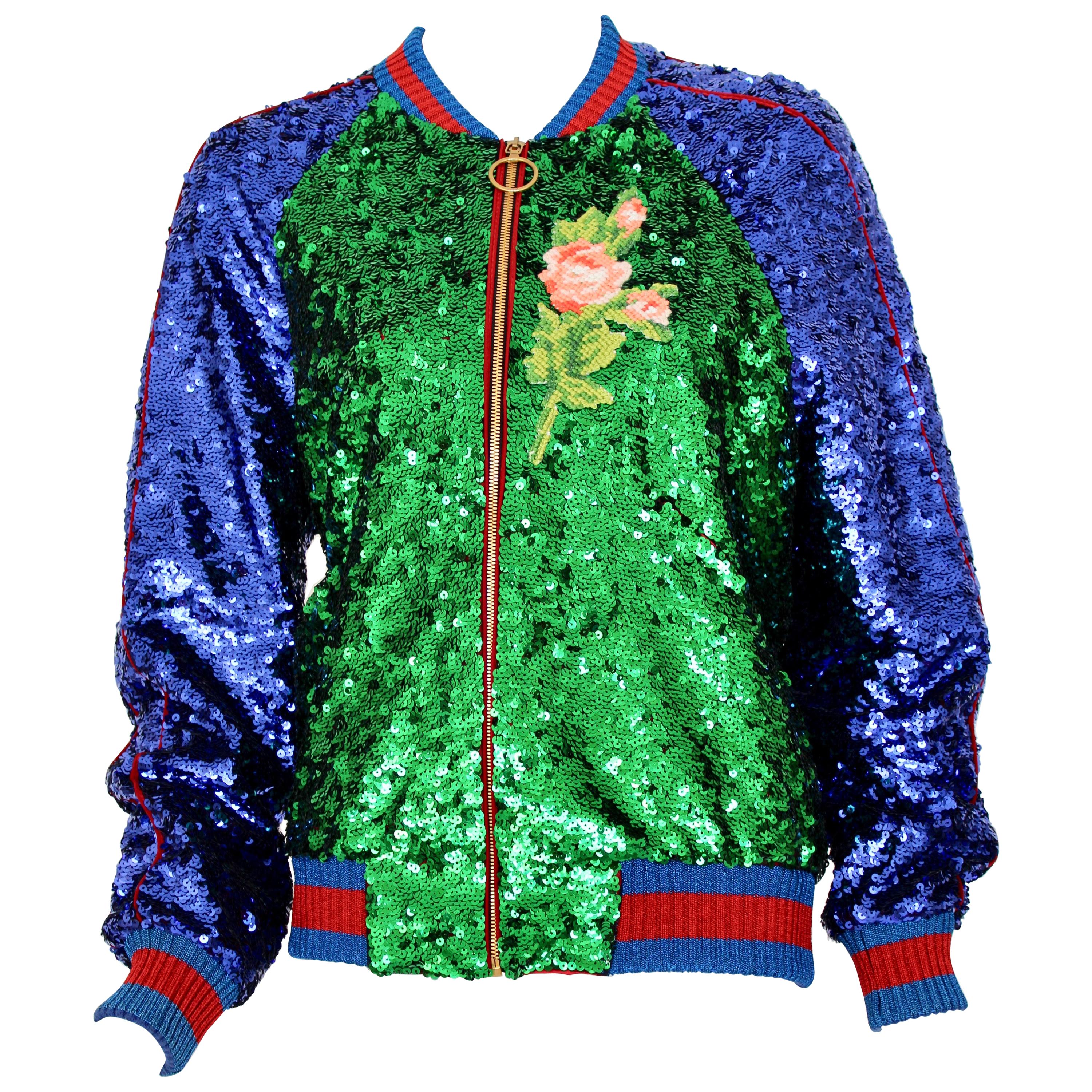 Gucci sequin embellished bomber jacket For Sale