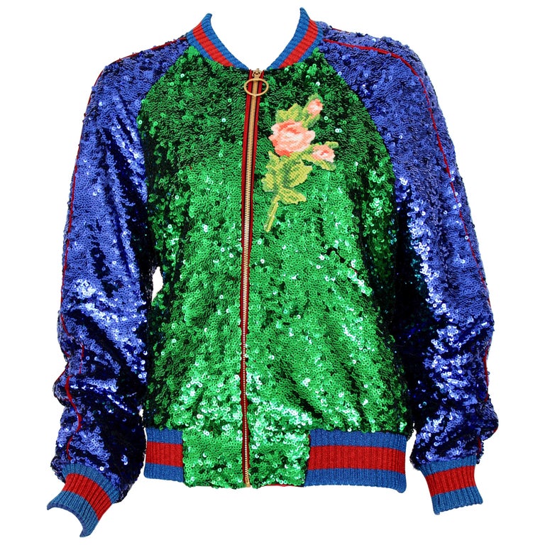 Gucci sequin embellished bomber jacket For Sale at 1stDibs | gucci sequin  jacket, gucci sequin bomber jacket, green sequin bomber jacket