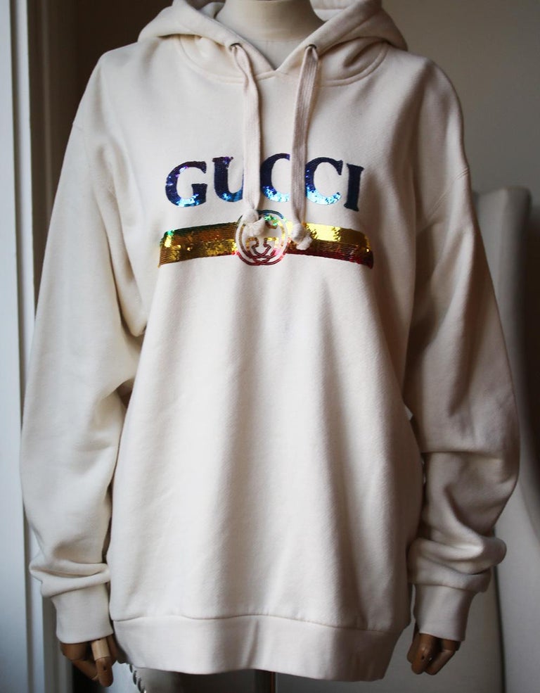 Gucci Sequin-Embellished Cotton-Jersey Hoodie at 1stDibs