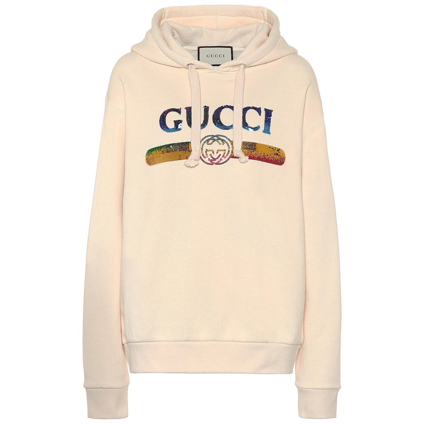 Gucci Sequin-Embellished Cotton-Jersey Hoodie at 1stDibs