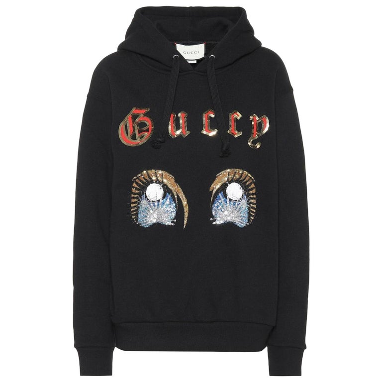 Gucci Sequin Embellished Cotton-Jersey Hoodie For Sale at 1stDibs | amor  caecus gucci, embellished hoodie, gucci jersey