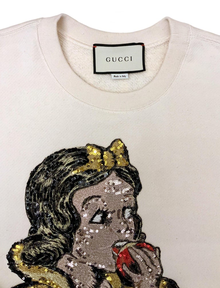Gucci Sequin Snow White Sweatshirt at 1stDibs