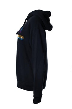 Gucci, sequinned logo hoodie in black