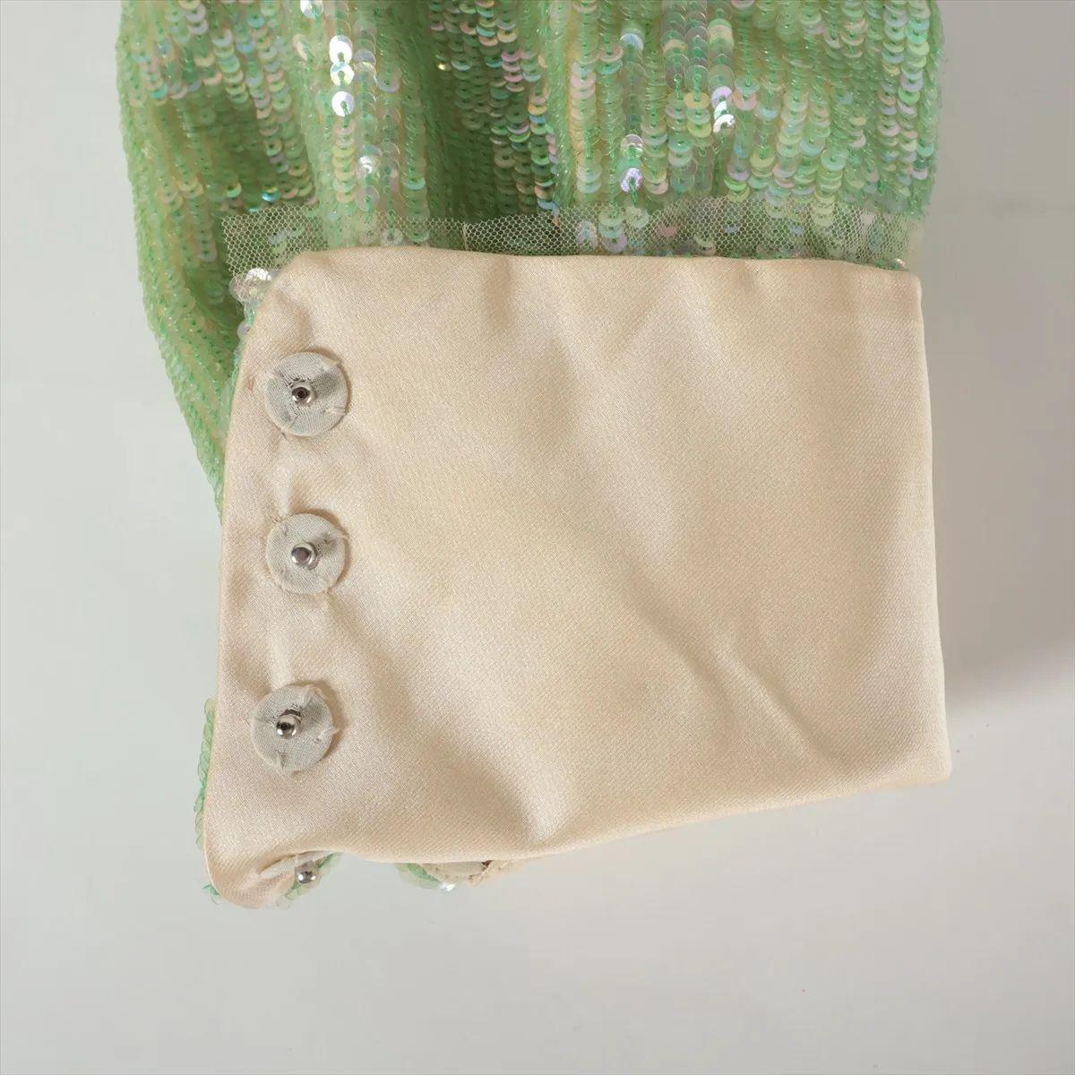 Gucci Sequins *exclusive runway* Silk Ribbon Long Sleeve MiniDress OrangexGreen For Sale 12
