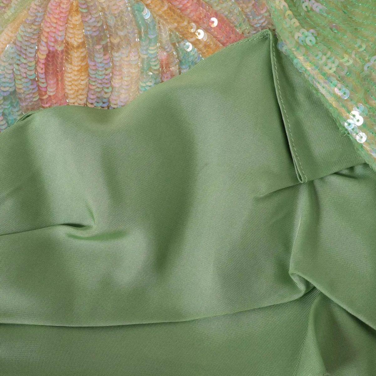 Gucci Sequins *exclusive runway* Silk Ribbon Long Sleeve MiniDress OrangexGreen For Sale 13