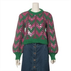 Gucci Sequins Mohair x Nylon x Wool Knit in Green Pink