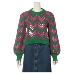 Gucci Sequins Mohair x Nylon x Wool Knit in Green Pink