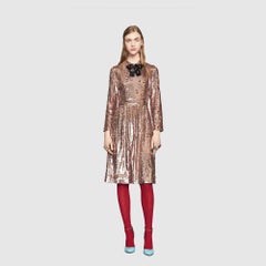 GUCCI Sequins with Crystals Embroidered Cocktail Dress IT42 US 4-6