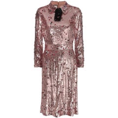 GUCCI Sequins with Crystals Embroidered Cocktail Dress IT42 US 4-6