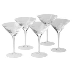 Gucci Set Of 5 Crystal Martini Glasses