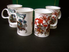Gucci Set of Four English Bone China Mugs in Gucci Presentation Box c 1980s