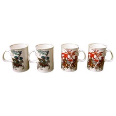 Retro Gucci Set of Four English Bone China Mugs in Gucci Presentation Box c 1980s