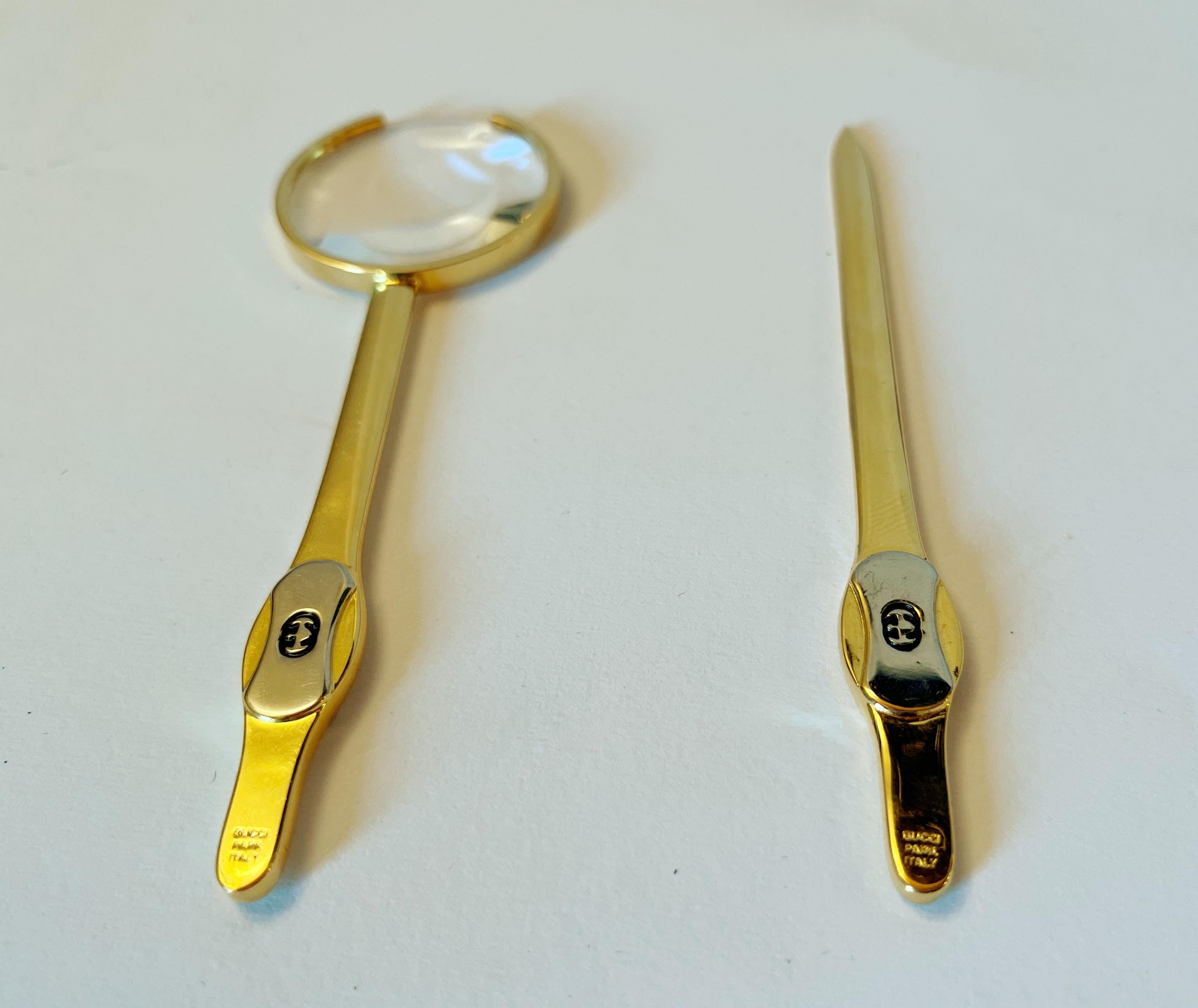 Gucci Set de loupe et d'ouvre-lettres Bon état - En vente à Los Angeles, CA