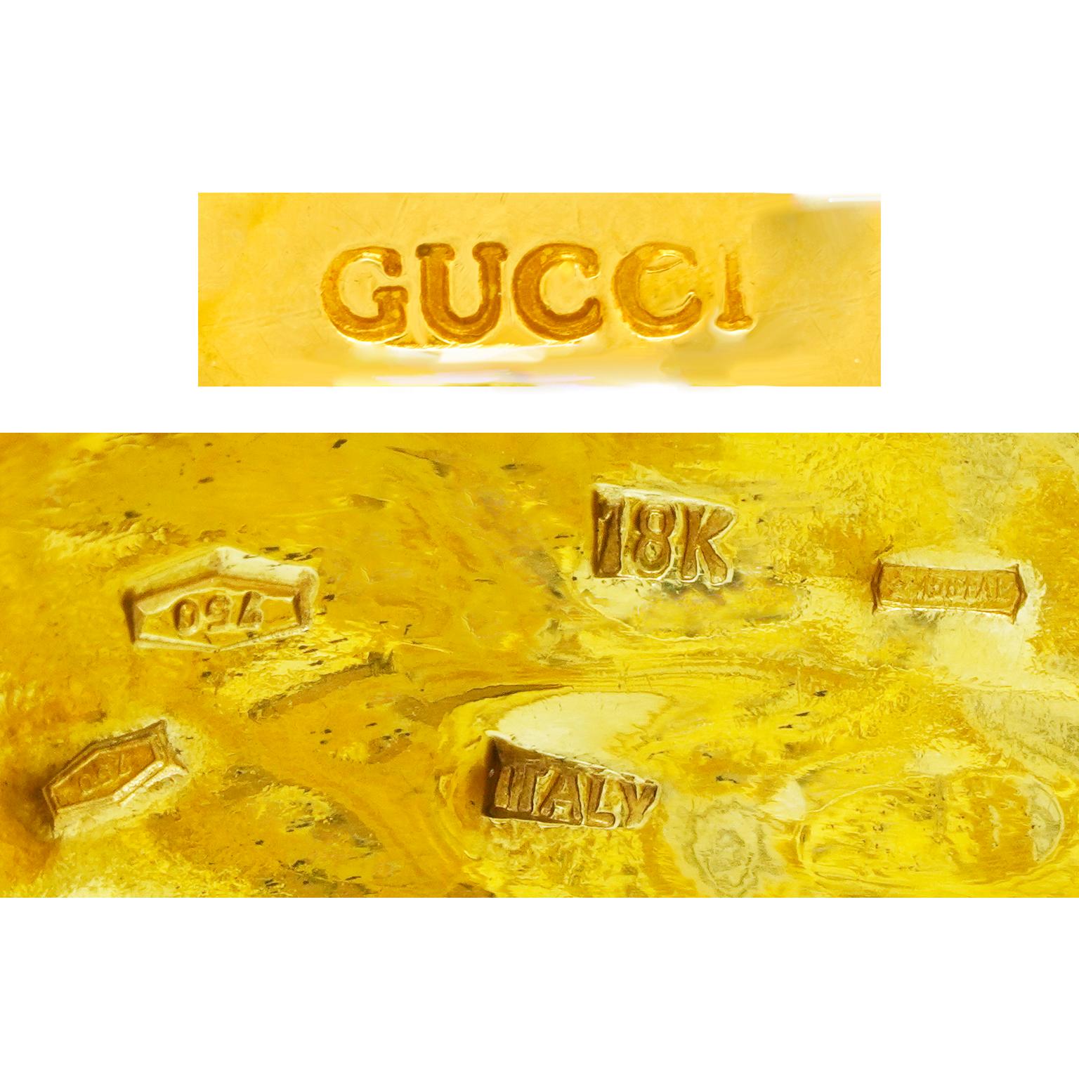 Manchette dorée Gucci Seventies Unisexe en vente