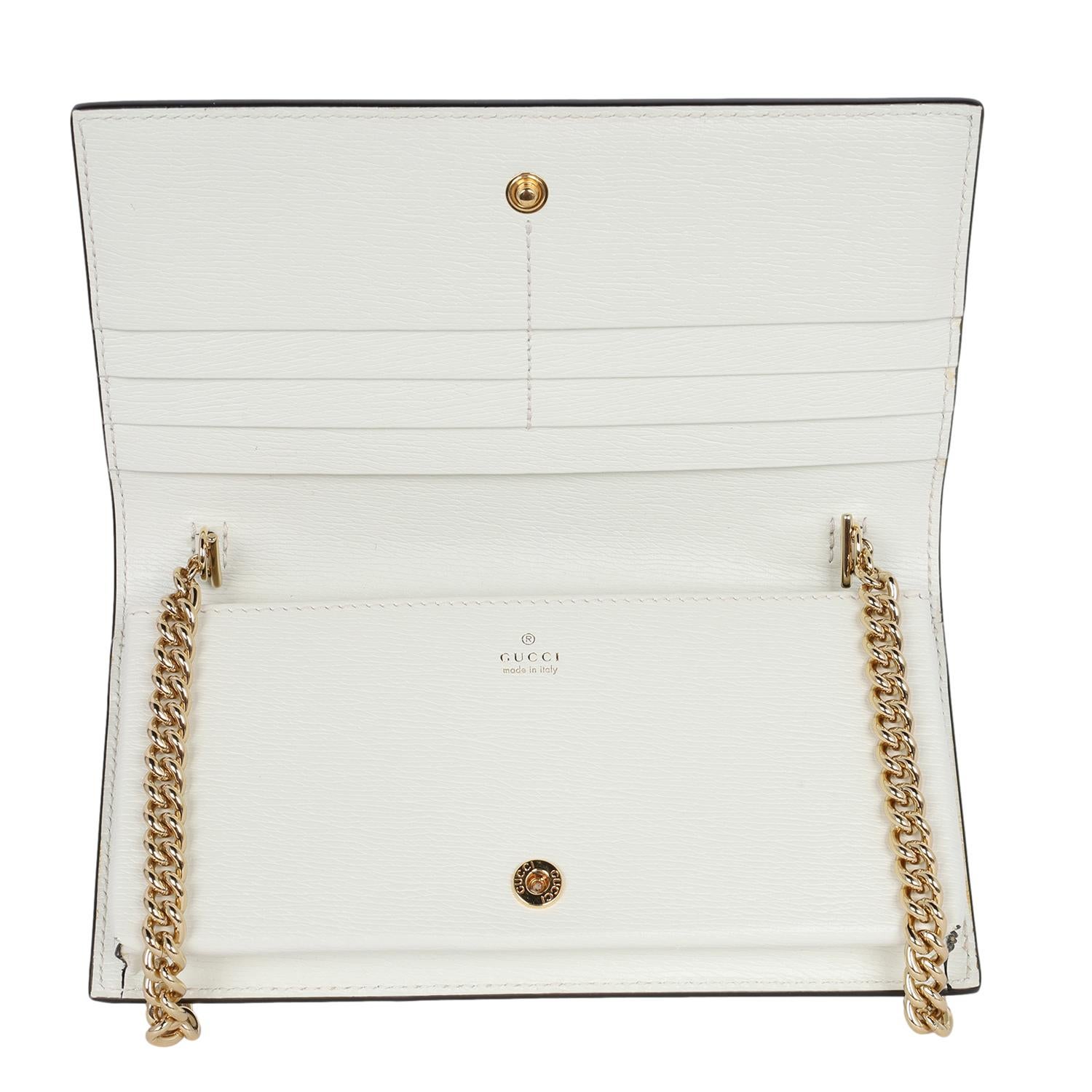 Gucci Shangai Calfskin Tiger Savanah Horsebit 1955 Wallet on a chain Chalky 6