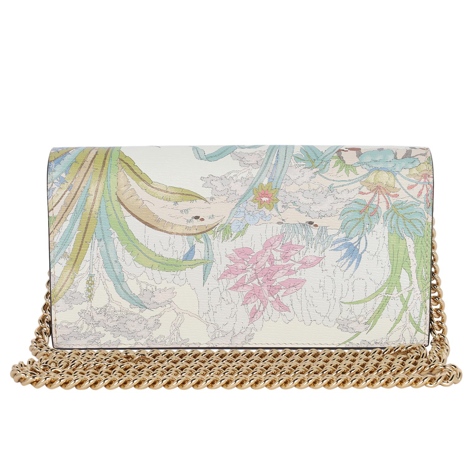 Gucci Shangai Calfskin Tiger Savanah Horsebit 1955 Wallet on a chain Chalky 2