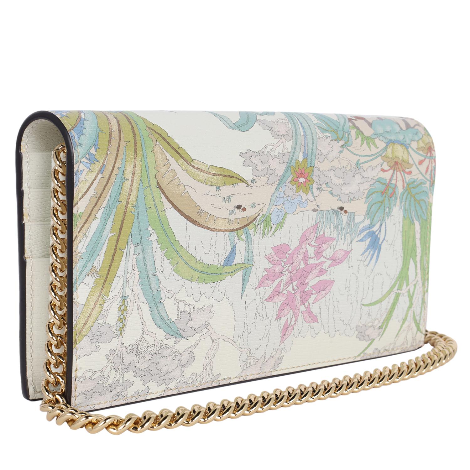 Gucci Shangai Calfskin Tiger Savanah Horsebit 1955 Wallet on a chain Chalky 3