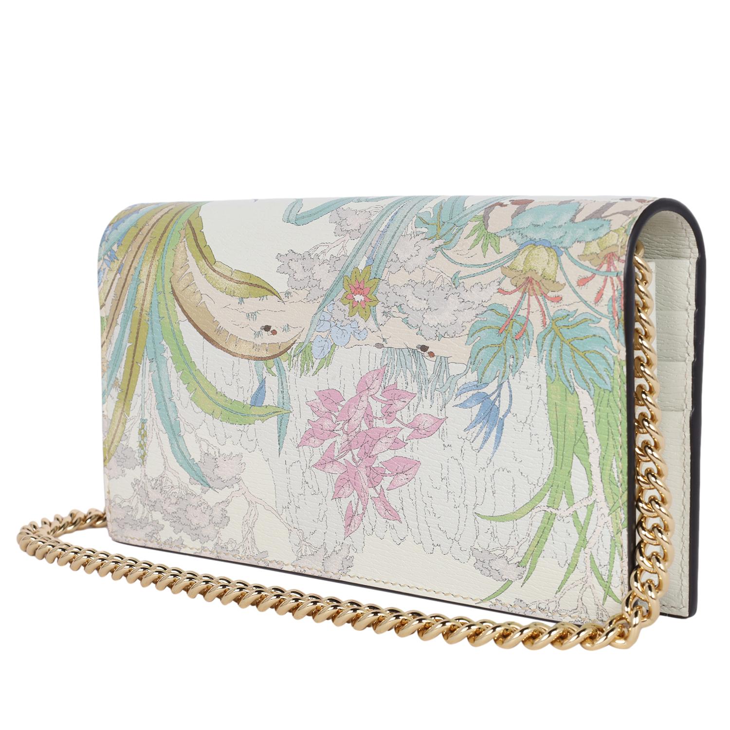 Gucci Shangai Calfskin Tiger Savanah Horsebit 1955 Wallet on a chain Chalky 4