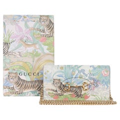 Gucci Shangai Calfskin Tiger Savanah Horsebit 1955 Wallet on a chain Chalky