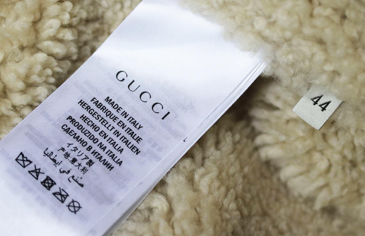 Gray Gucci Shearling-Lined Embroidered-Denim and Jacquard Jacket