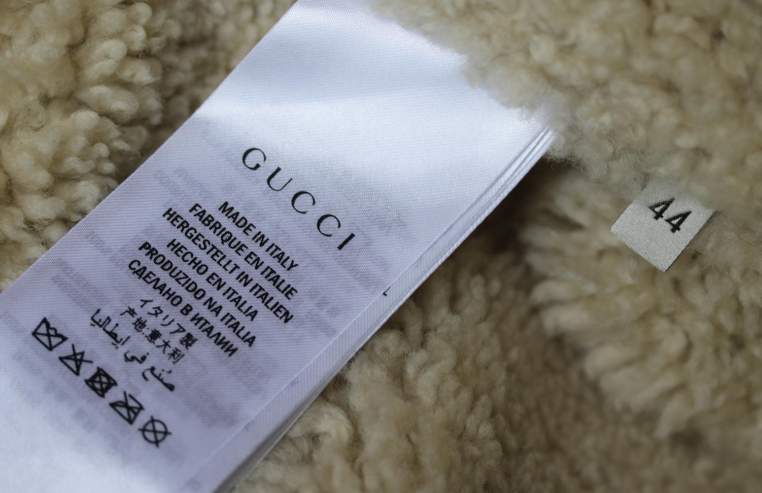 Gucci Shearling Lined Embroidered Denim and Jacquard Jacket  In Excellent Condition In London, GB