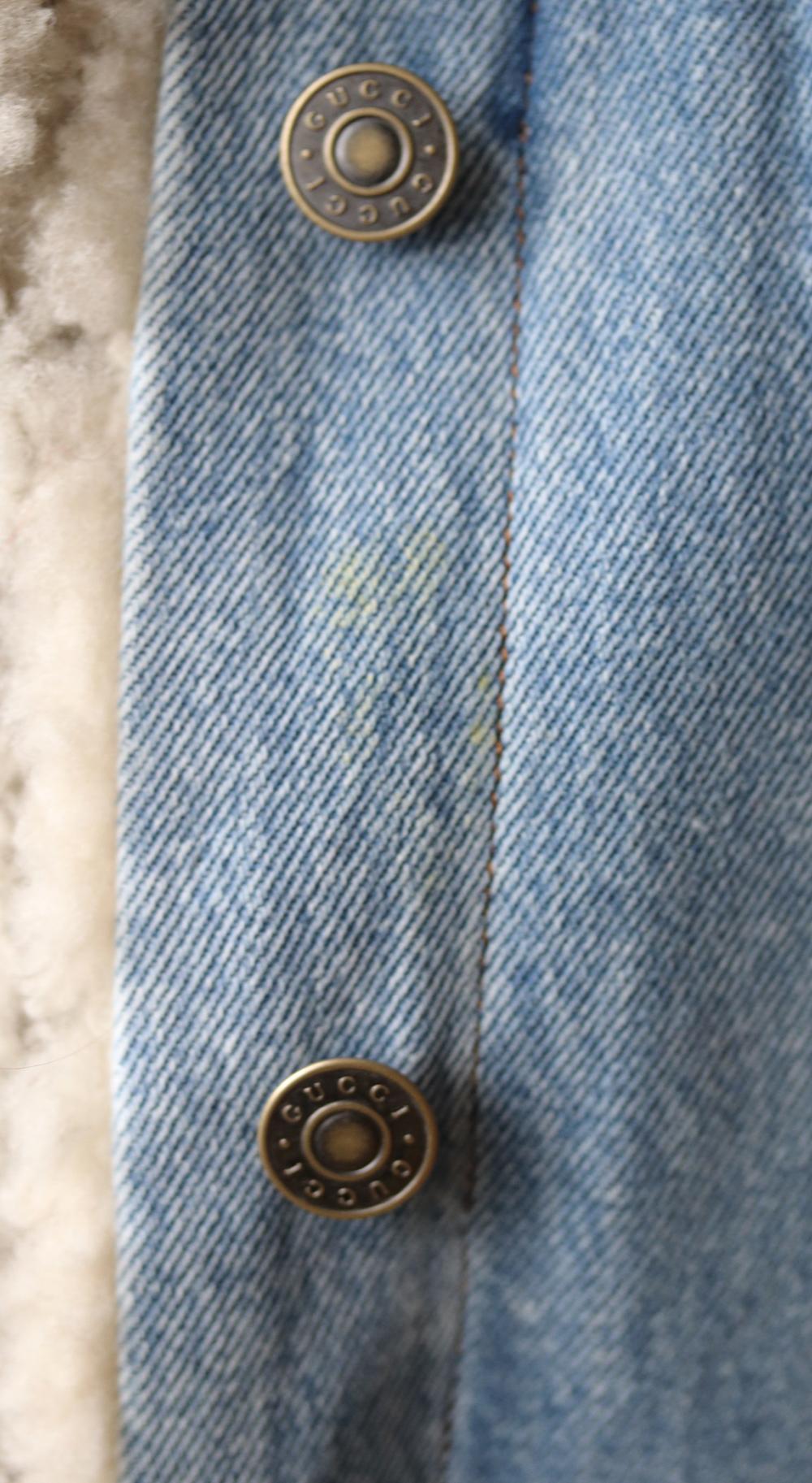 da uomo o donna Gucci - Giacca di jeans con bordi in montone e applicazioni