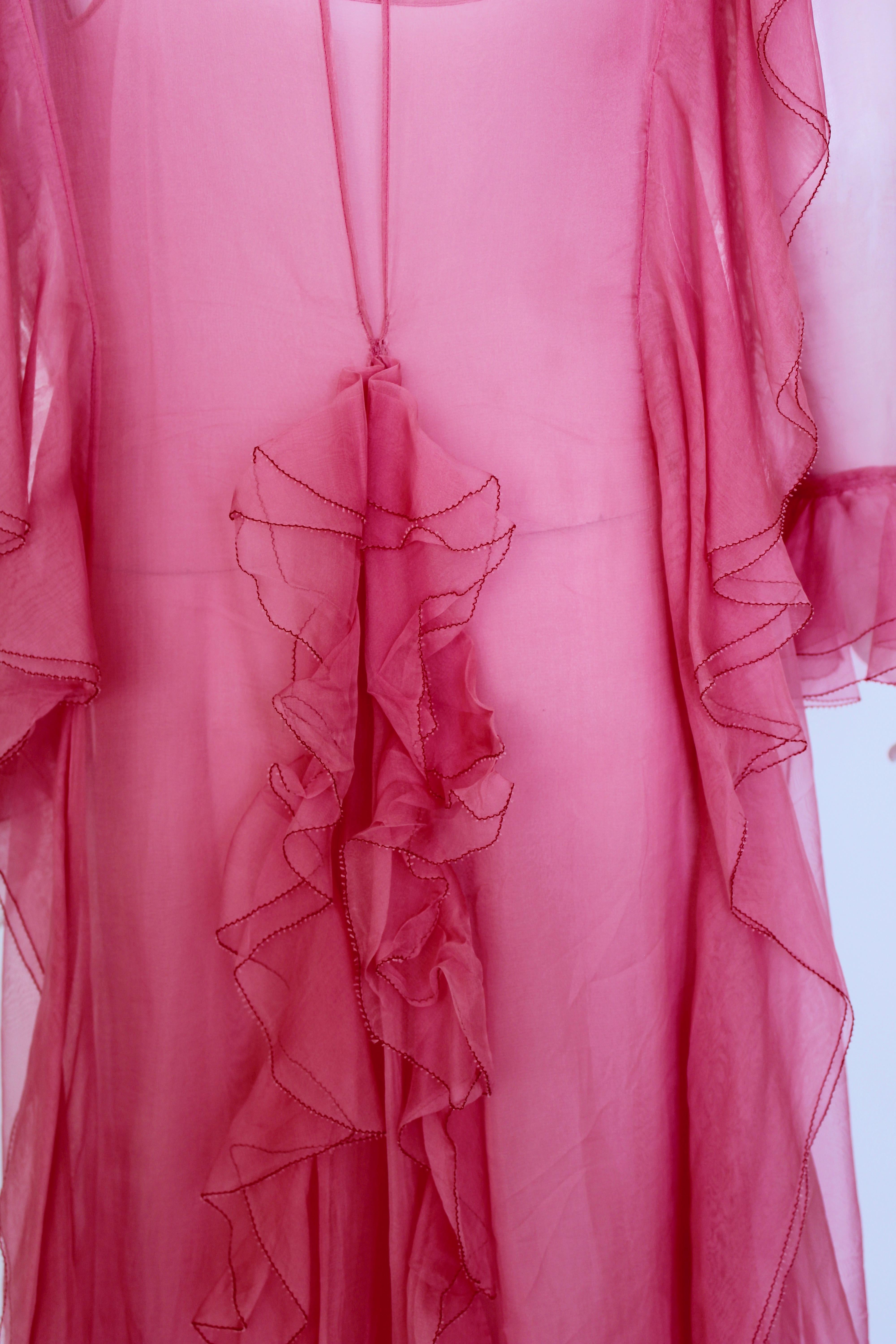 Gucci sheer ruffled gown For Sale 3