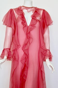 Gucci sheer ruffled gown
