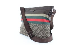 Gucci Sherry Diamante Monogram Web 16gz1129 Brown Nylon Messenger Bag