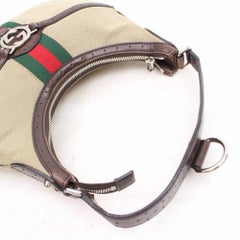 Gucci Sherry Gg Web Interlocking Reins Hobo 868044 Beige Canvas Shoulder Bag