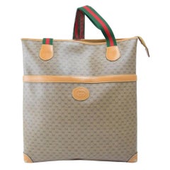 Gucci Sherry Large Monogram Web Shopper 868076 Beige Coated Canvas Tote