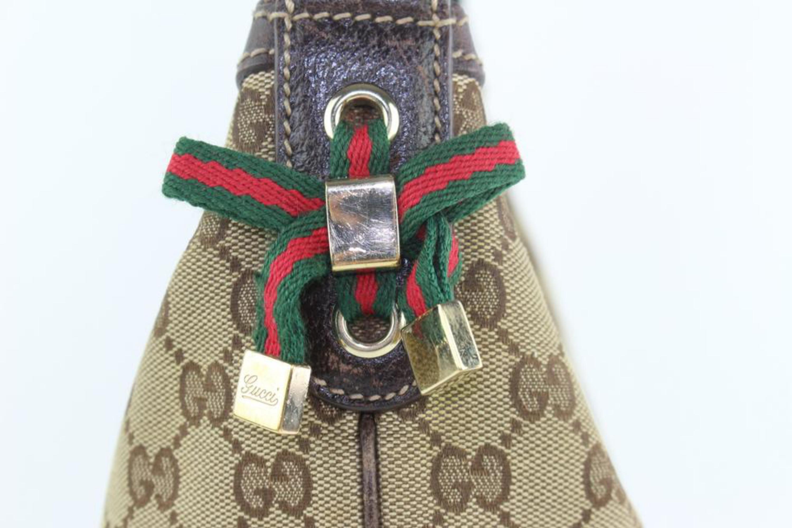 Gucci Sherry Monogram Web Bow Princy 6gz1019 Brown Canvas Hobo Bag For ...