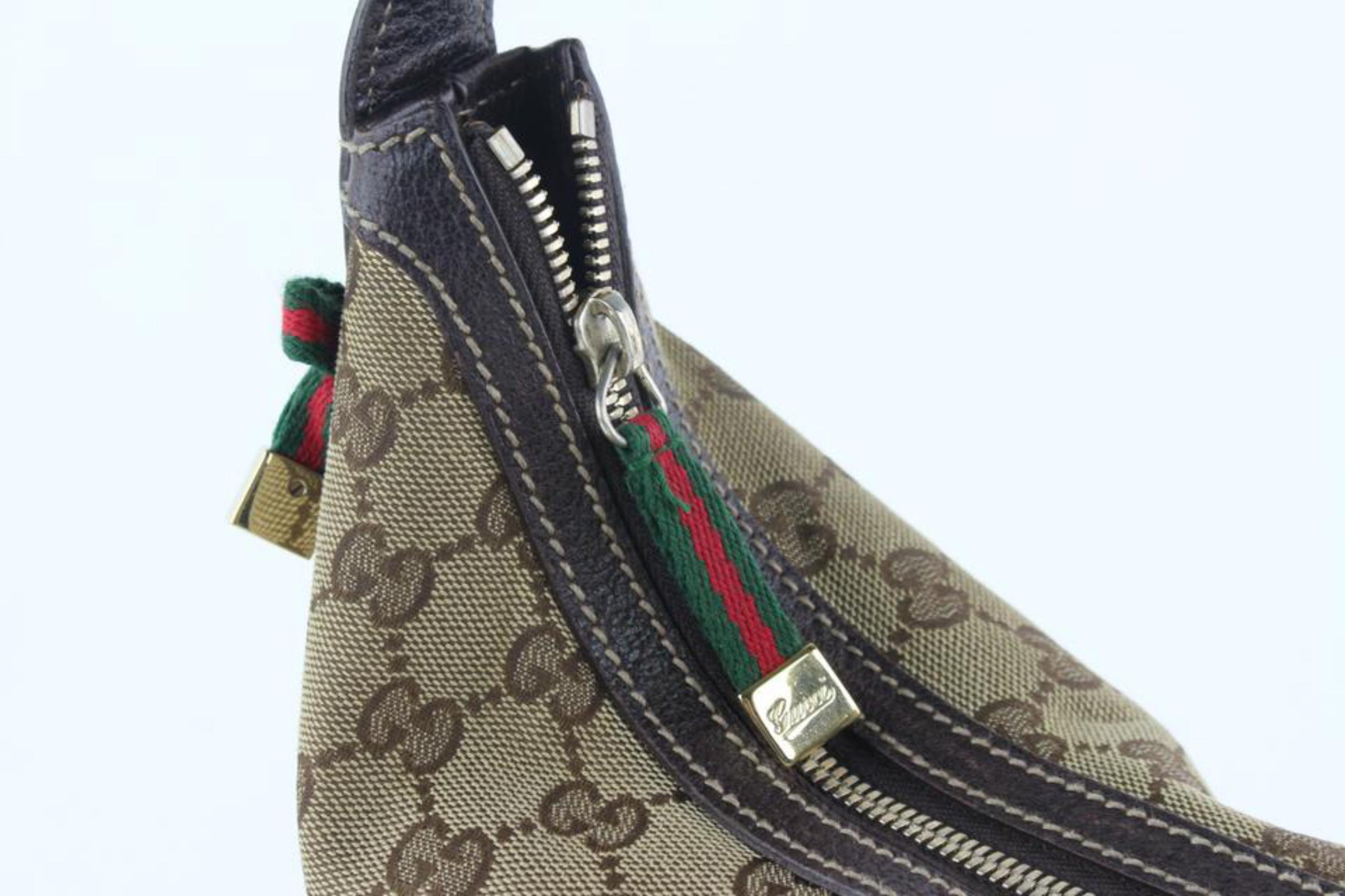 Gucci Sherry Monogram Web Bow Princy 6gz1019 Brown Canvas Hobo Bag For Sale 4
