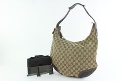 Gucci Sherry Monogram Web Bow Princy 6gz1019 Brown Canvas Hobo Bag