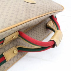 Gucci Sherry Monogram Web Suitcase Luggage 868728 Brown Coated Canvas Weekend/Tr