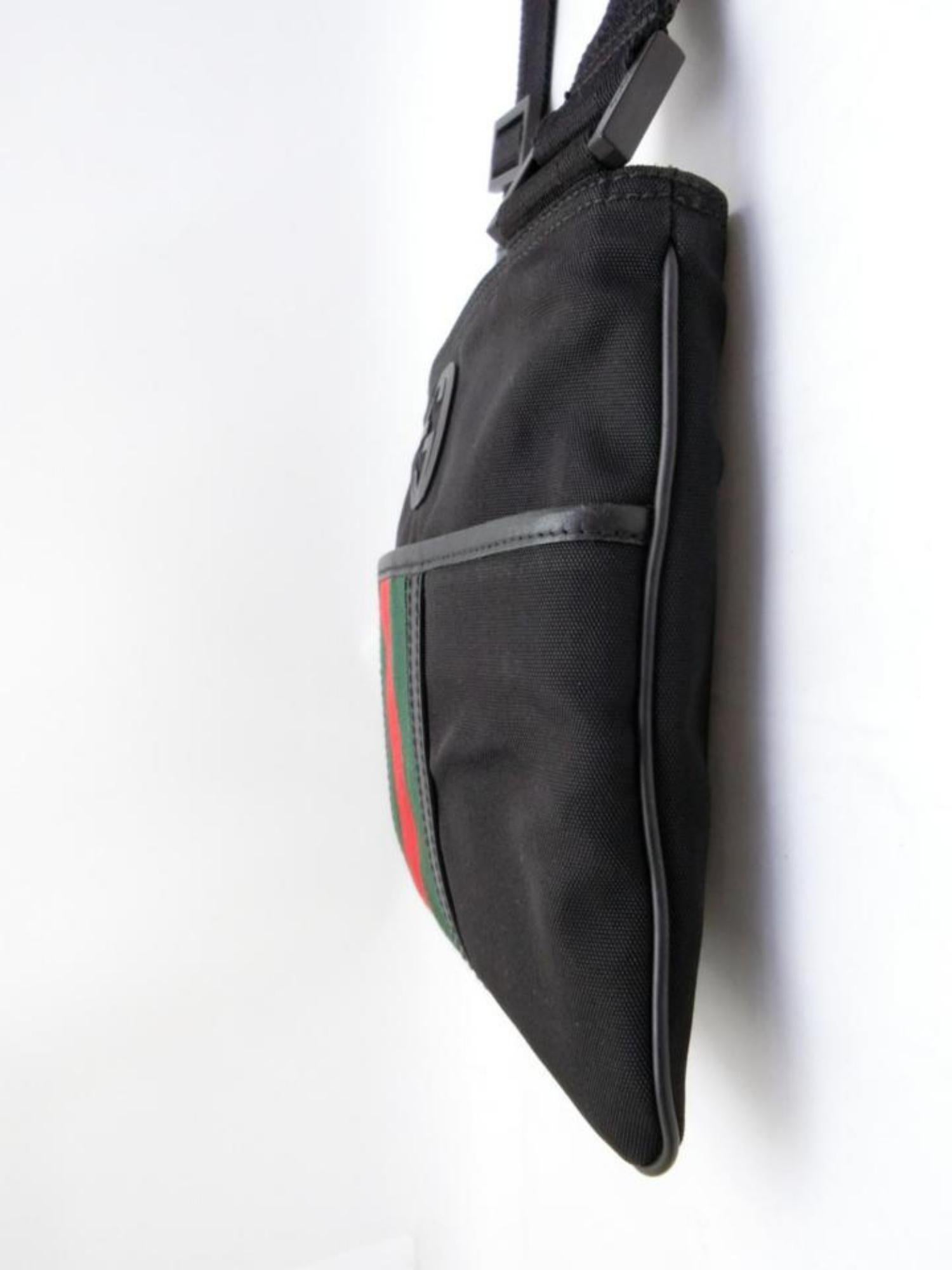 Gucci Sherry Parana Interlocking Logo Web 231152 Black Canvas Cross Body Bag For Sale 1