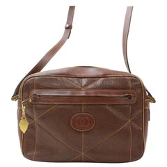Gucci Sherry Quilted Web 868535 Brown Leather Cross Body Bag