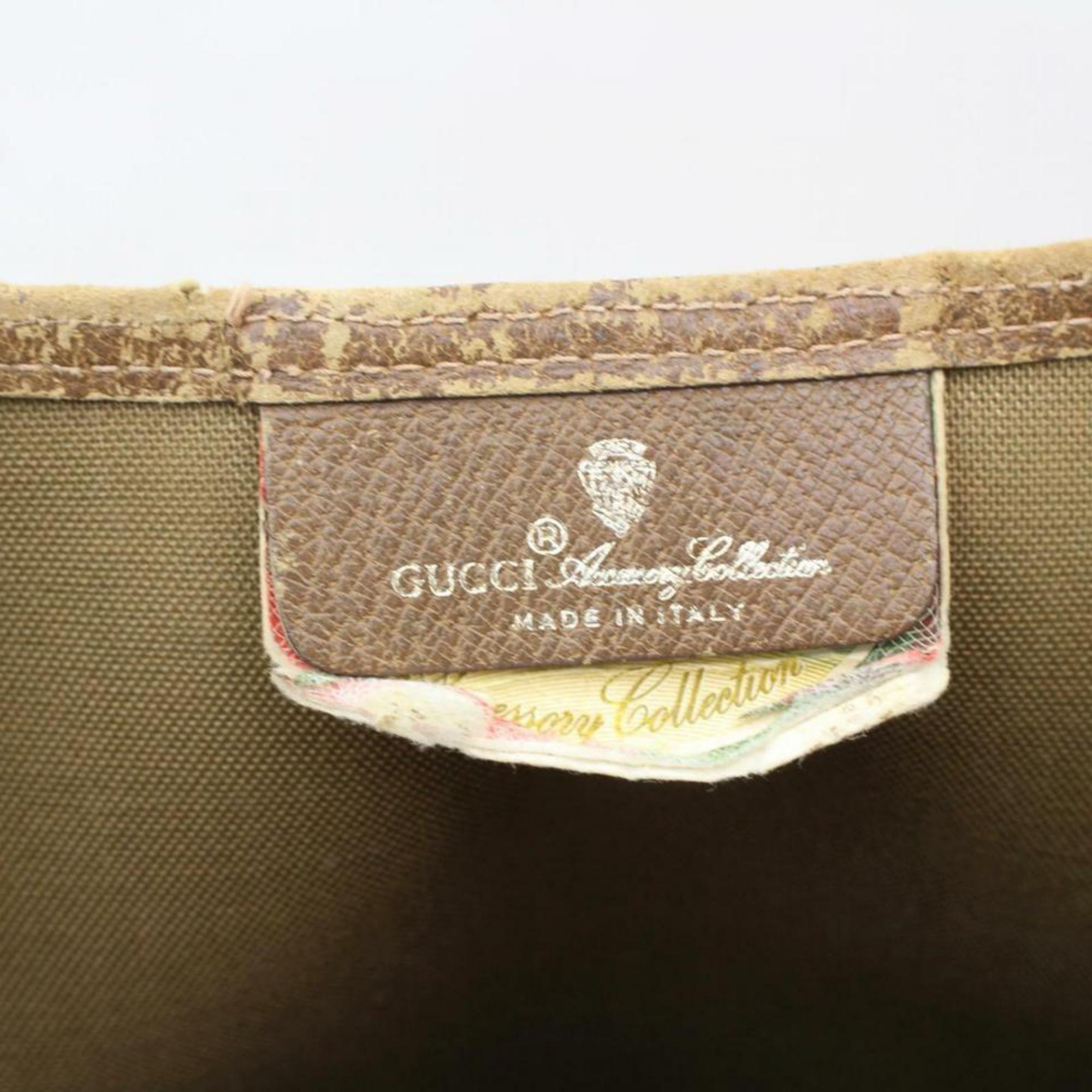 Gucci Sherry Supreme Monogam Large Web Shopper 869902 Brown Coated Canvas Tote In Good Condition For Sale In Forest Hills, NY