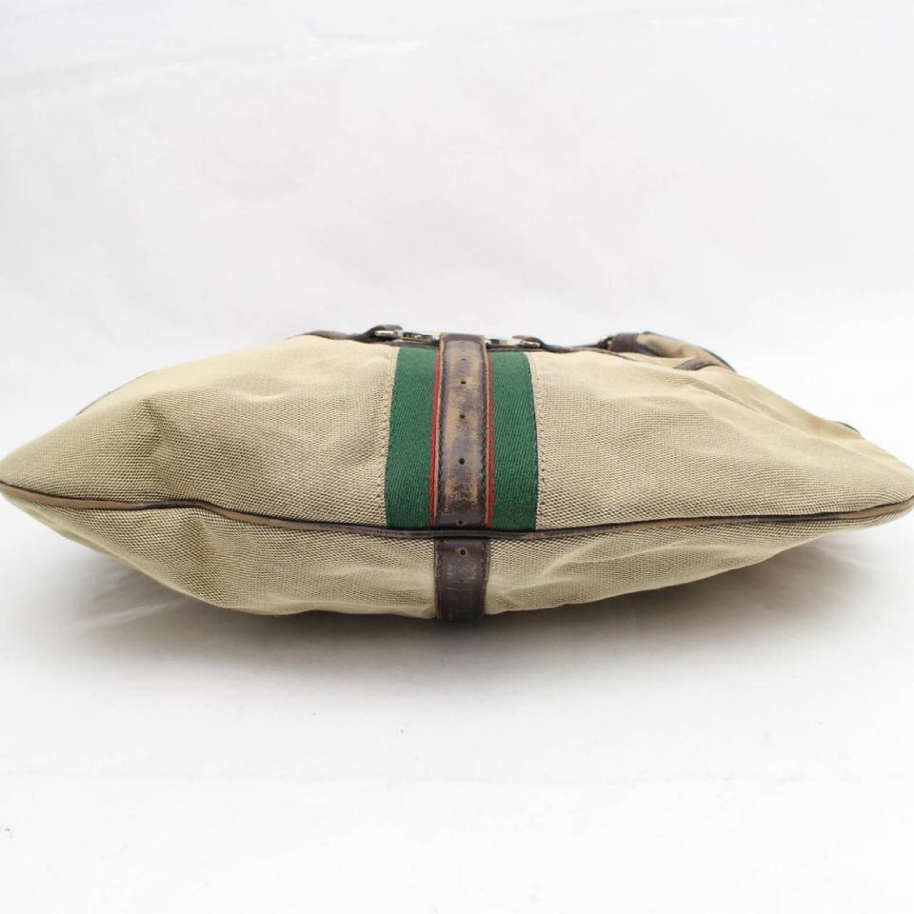 Gucci Sherry Web Interlcocking Reins Hobo 868707 Brown Canvas Shoulder Bag For Sale 8