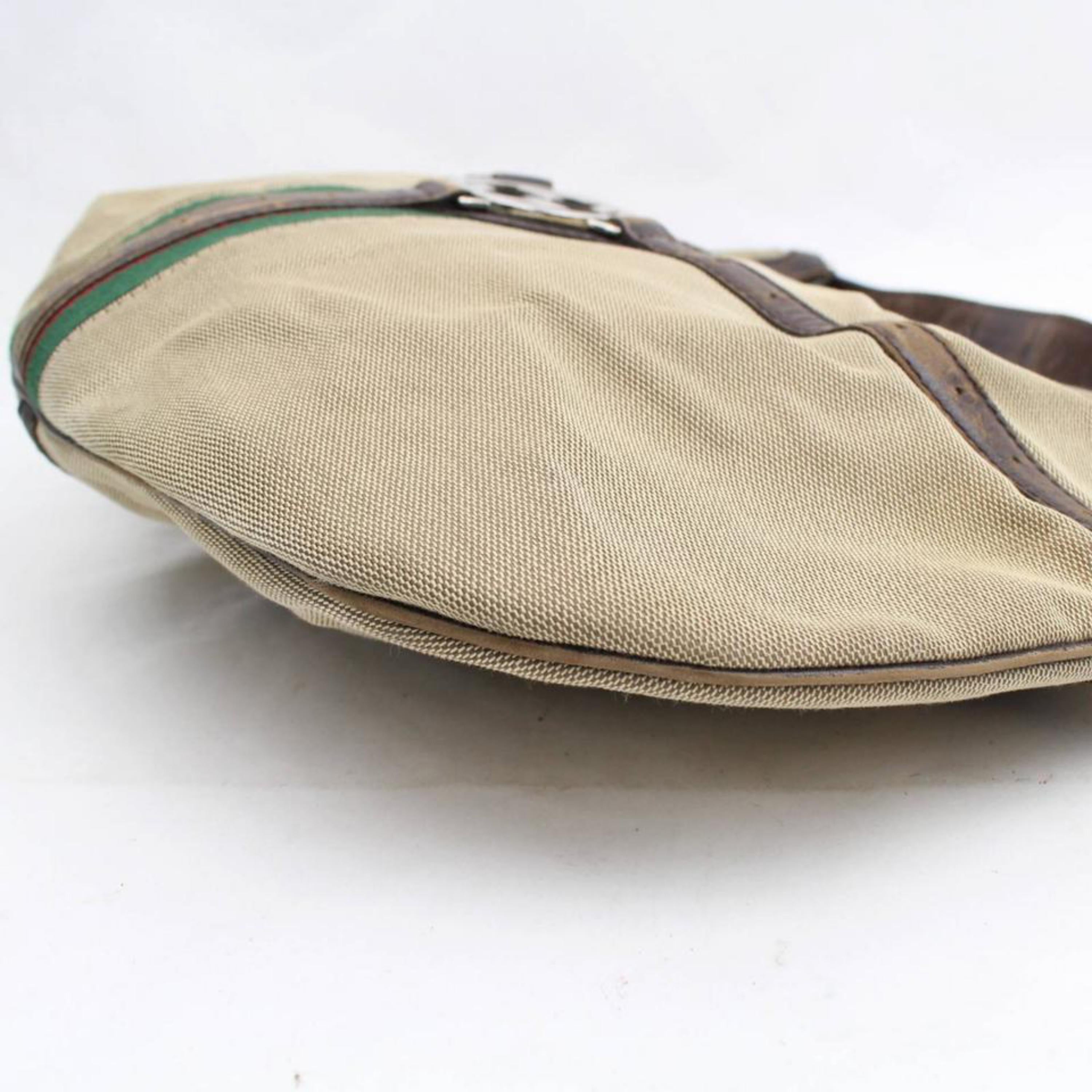 Gucci Sherry Web Interlcocking Reins Hobo 868707 Brown Canvas Shoulder Bag For Sale 3