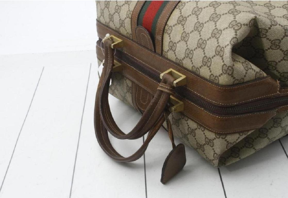 Gucci Sherry Web Trunk Duffle Boston Carry On Luggage Boston Bag  862012 4