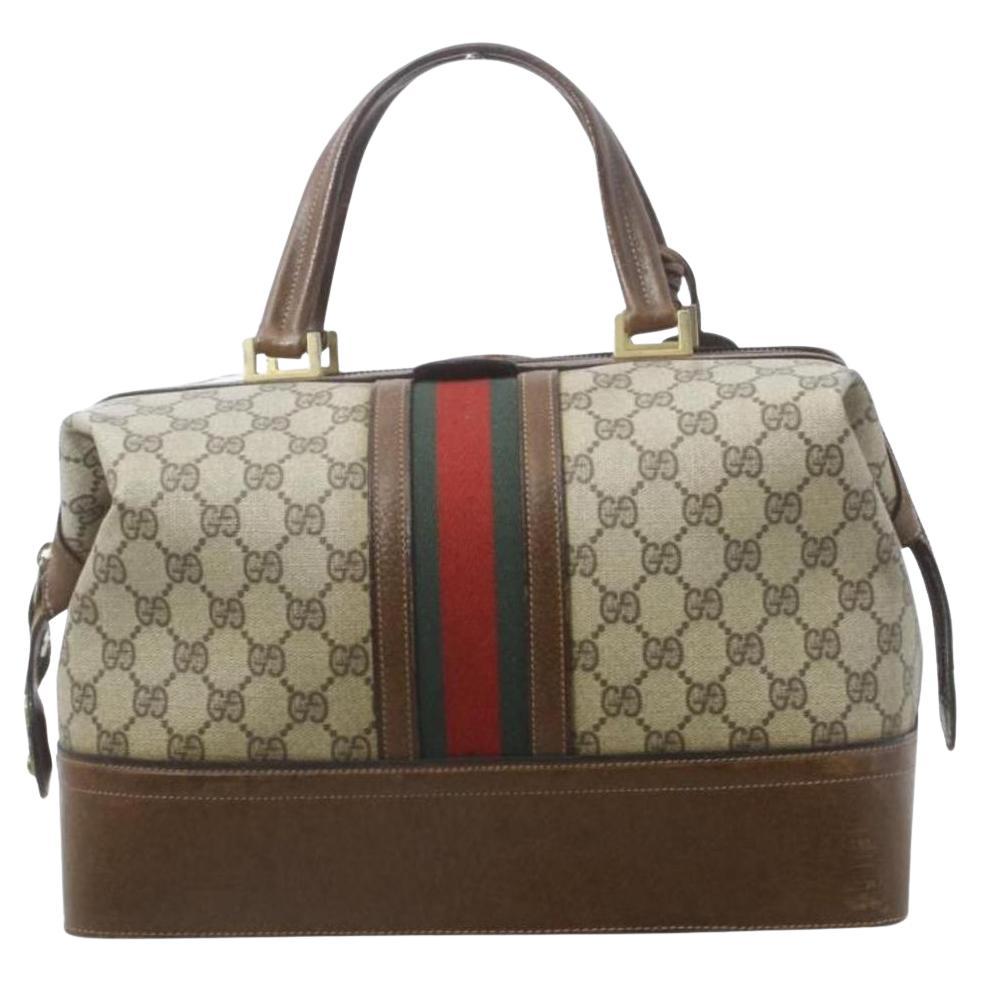 Gucci Sherry Web Trunk Duffle Boston Carry On Luggage Boston Bag  862012