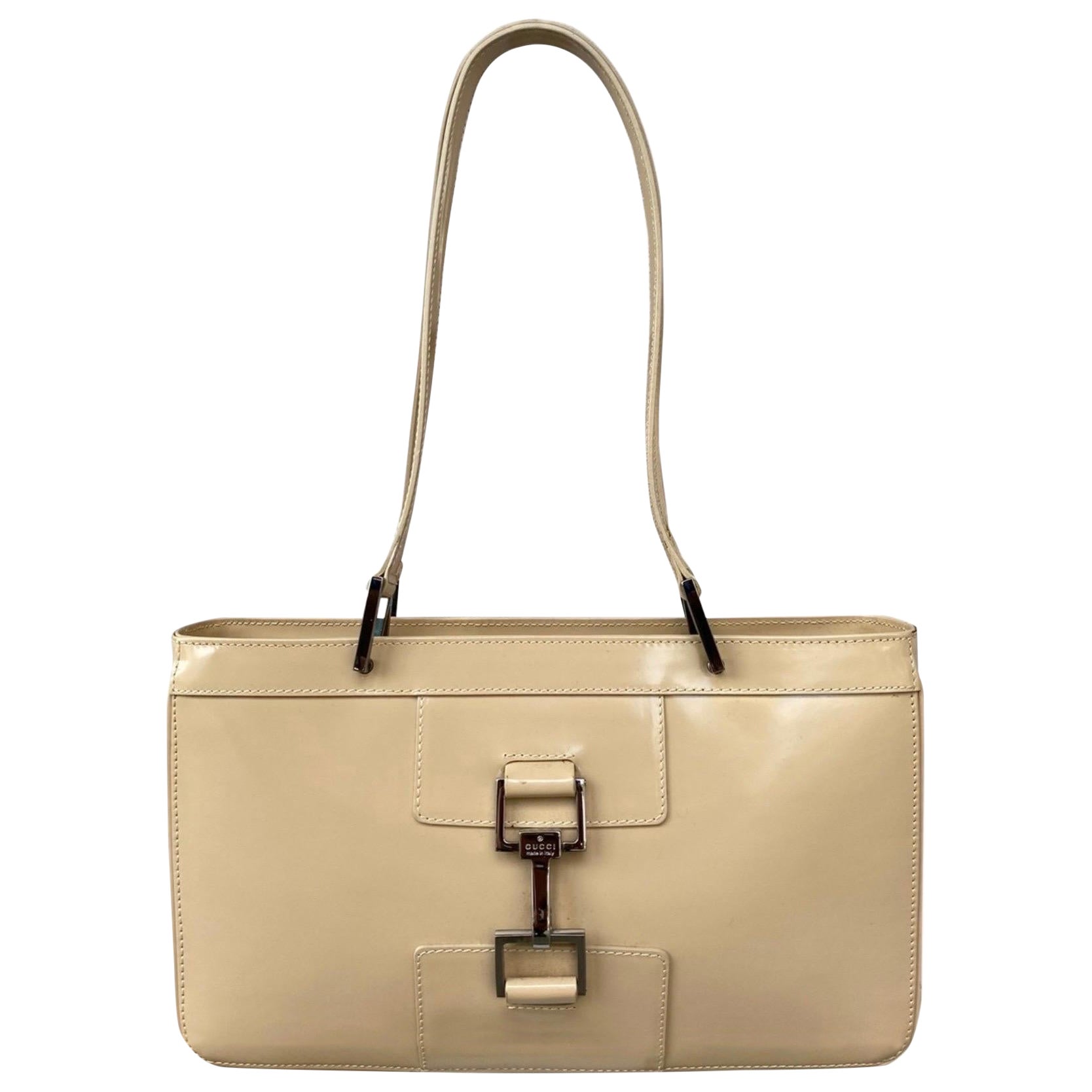 Gucci shiny light beige shoulder bag
