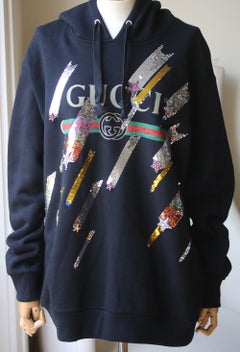 Gucci Shooting Stars Embellished Cotton-Jersey Hooded Sweatshirt