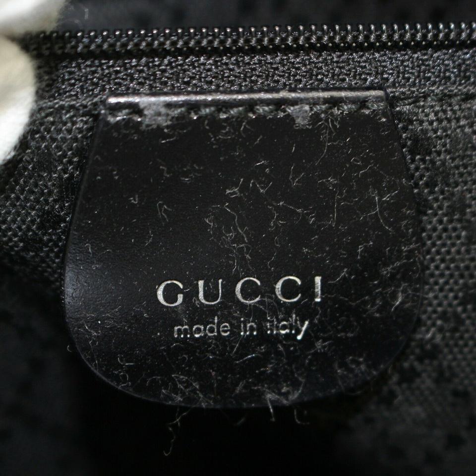 Gucci Shopper Bamboo 2way Tote 870893 Black Canvas Shoulder Bag In Good Condition In Dix hills, NY